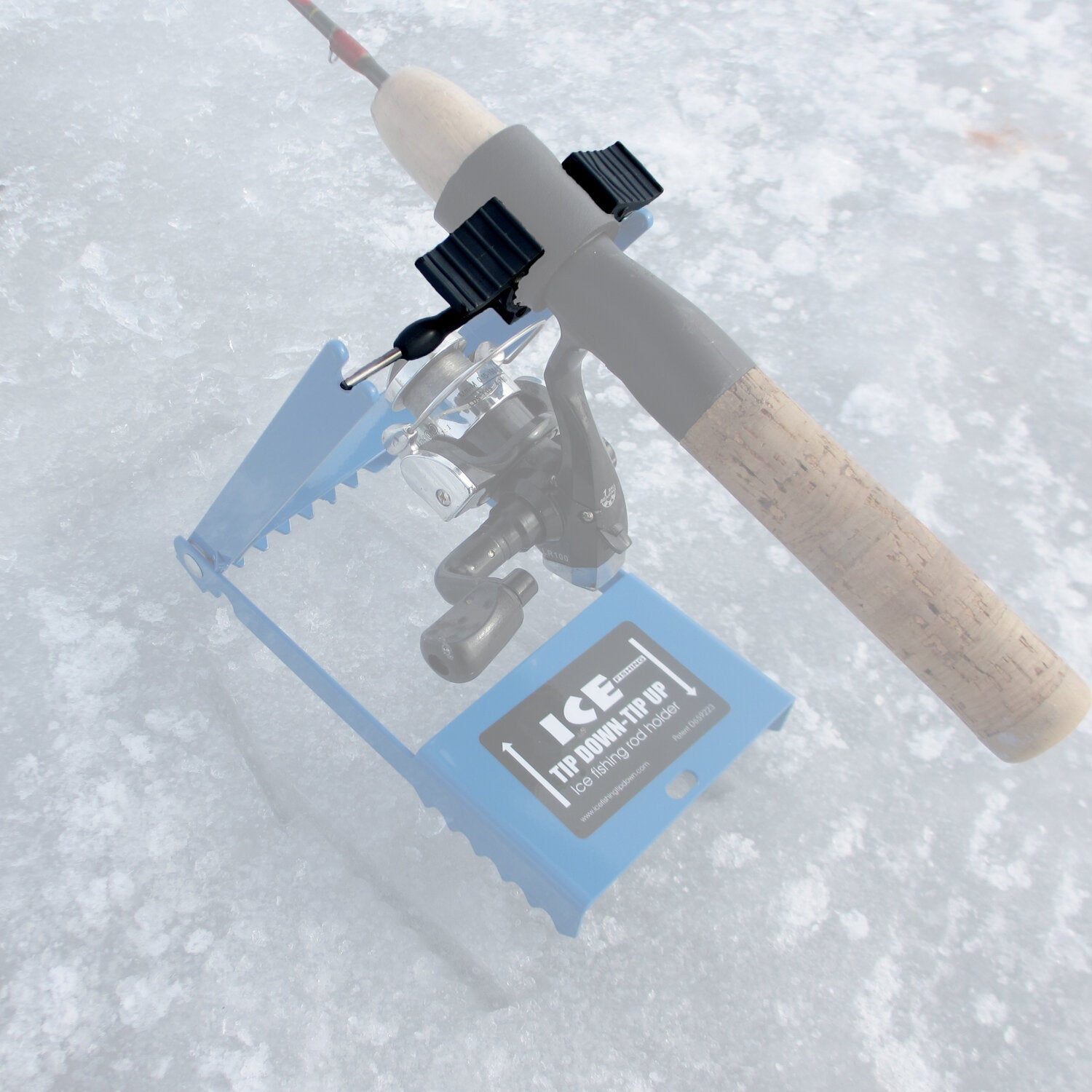 BIG RED ICE Fishing Tip Down-Tip Up Rod Pole Holder for larger reel heavier  line $32.95 - PicClick