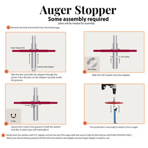 Auger Stopper with Adapter, Ice Fishing Auger Stopper