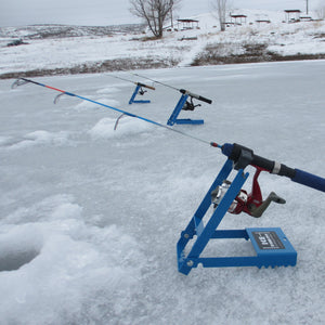 empty hooks ice fishing tip up "ORIGINAL BLUE" ICE FISHING TIP DOWN-TIP UP